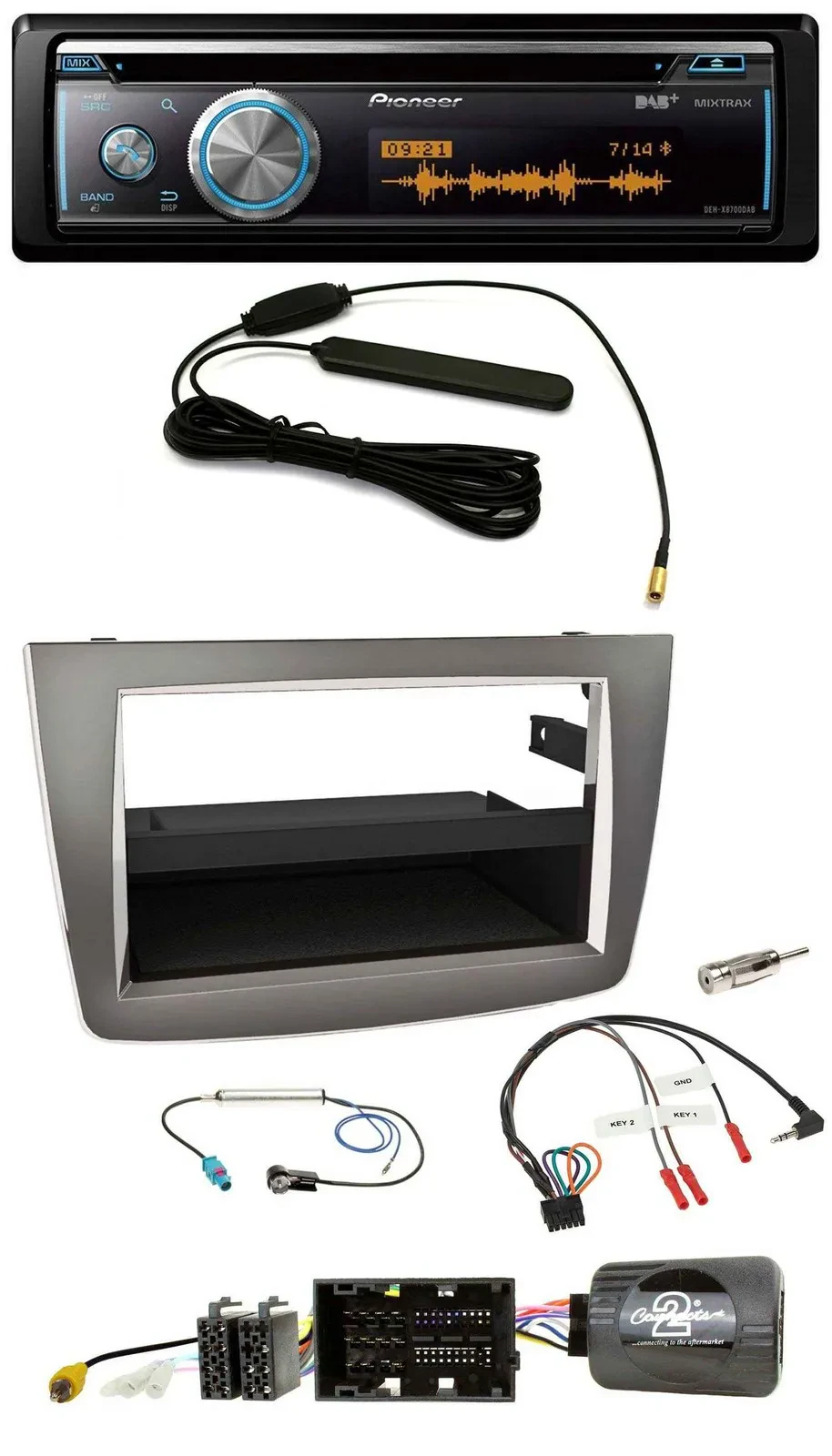 Pioneer CD USB Bluetooth DAB Lenkrad Autoradio für Alfa Mito 2014-2018 955 silbe