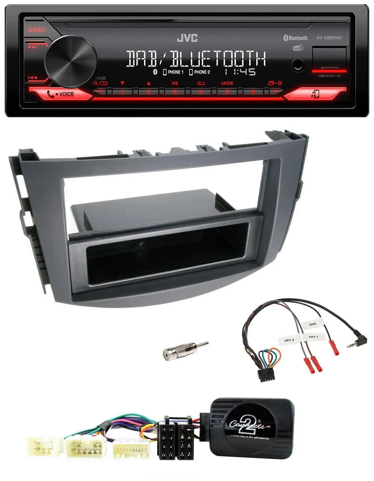Автомагнитола JVC Bluetooth USB DAB для Toyota RAV-4 2006–2011