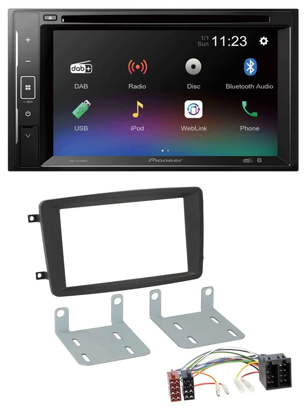 Pioneer Bluetooth MP3 USB 2DIN DAB DVD Autoradio für Mercedes C-Klasse CLK Viano