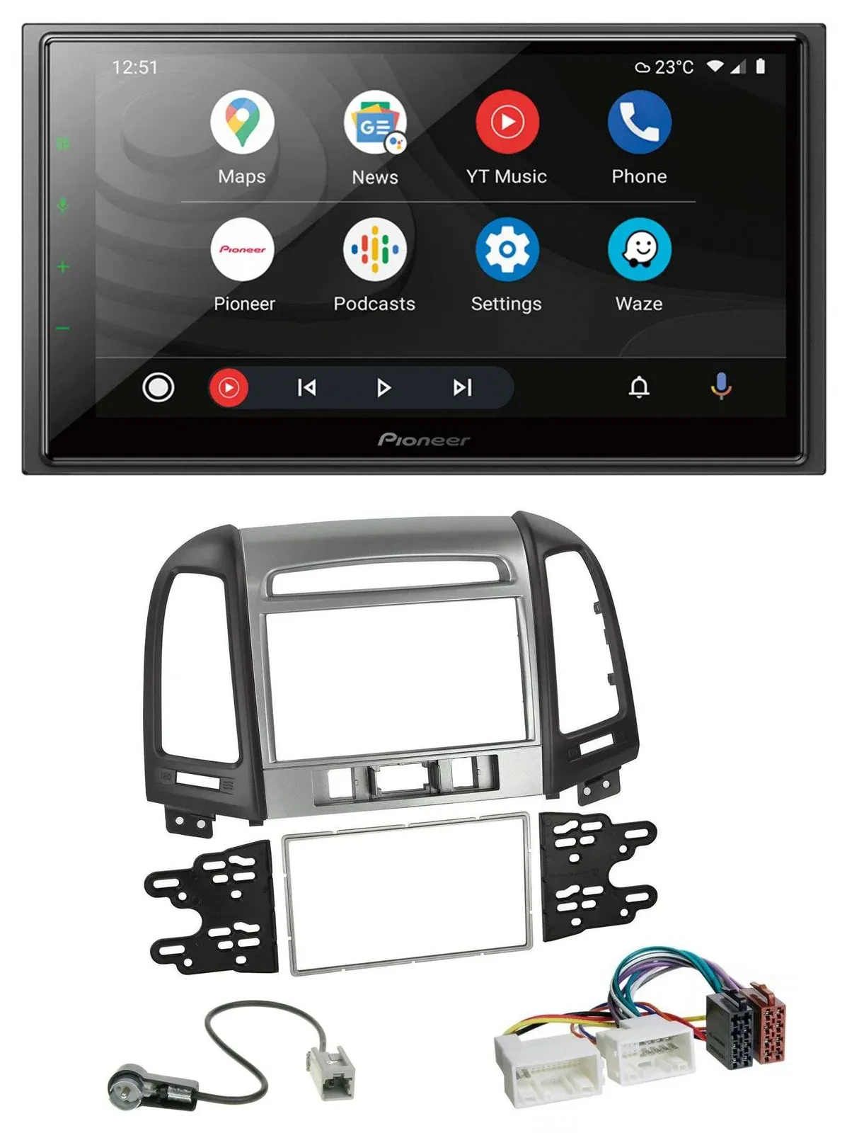 Pioneer USB 2DIN DAB MP3 Bluetooth Autoradio für Hyundai Santa Fe 3 Schalter 06-