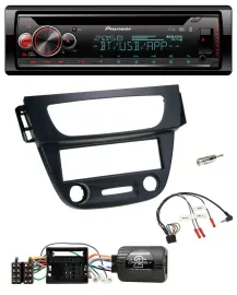 Автомагнитола Pioneer DAB, CD, Bluetooth, USB, поддержка управления на руле для Renault Megane III (2009–2012), черный