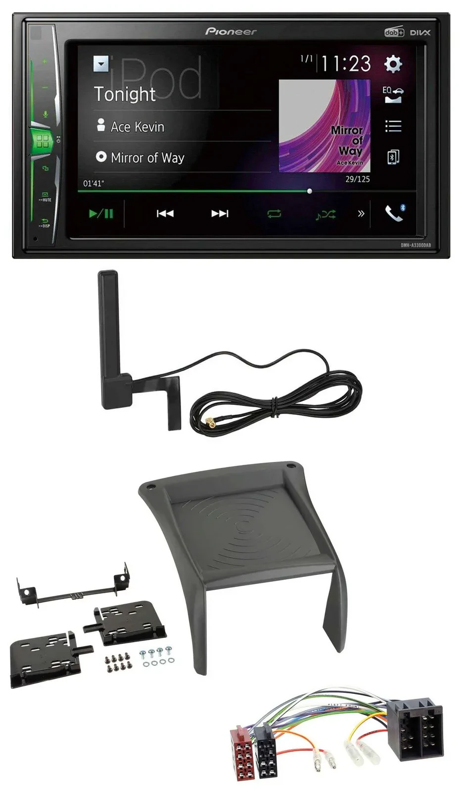 Pioneer MP3 DAB AUX 2DIN Bluetooth Autoradio für Fiat Ducato (2002-2006)