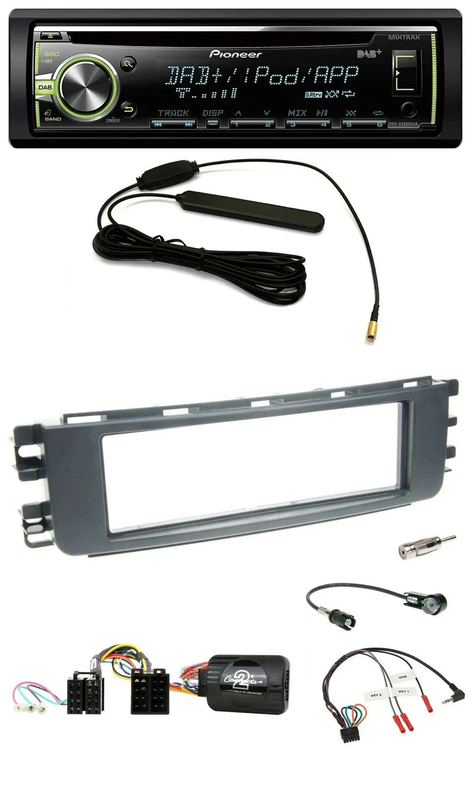 Автомагнитола для Smart ForFour (2004–2006) Pioneer CD/MP3/USB, DAB