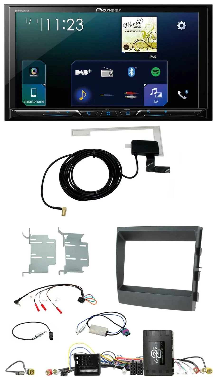 Автомагнитола для Porsche Panamera 2009–2016 Pioneer 2-DIN, DAB, USB, Bluetooth, поддержка кнопок на руле