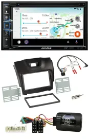 Alpine Bluetooth TMC USB DAB 2DIN Lenkrad Navigation für Isuzu D-Max ab 12 dunke