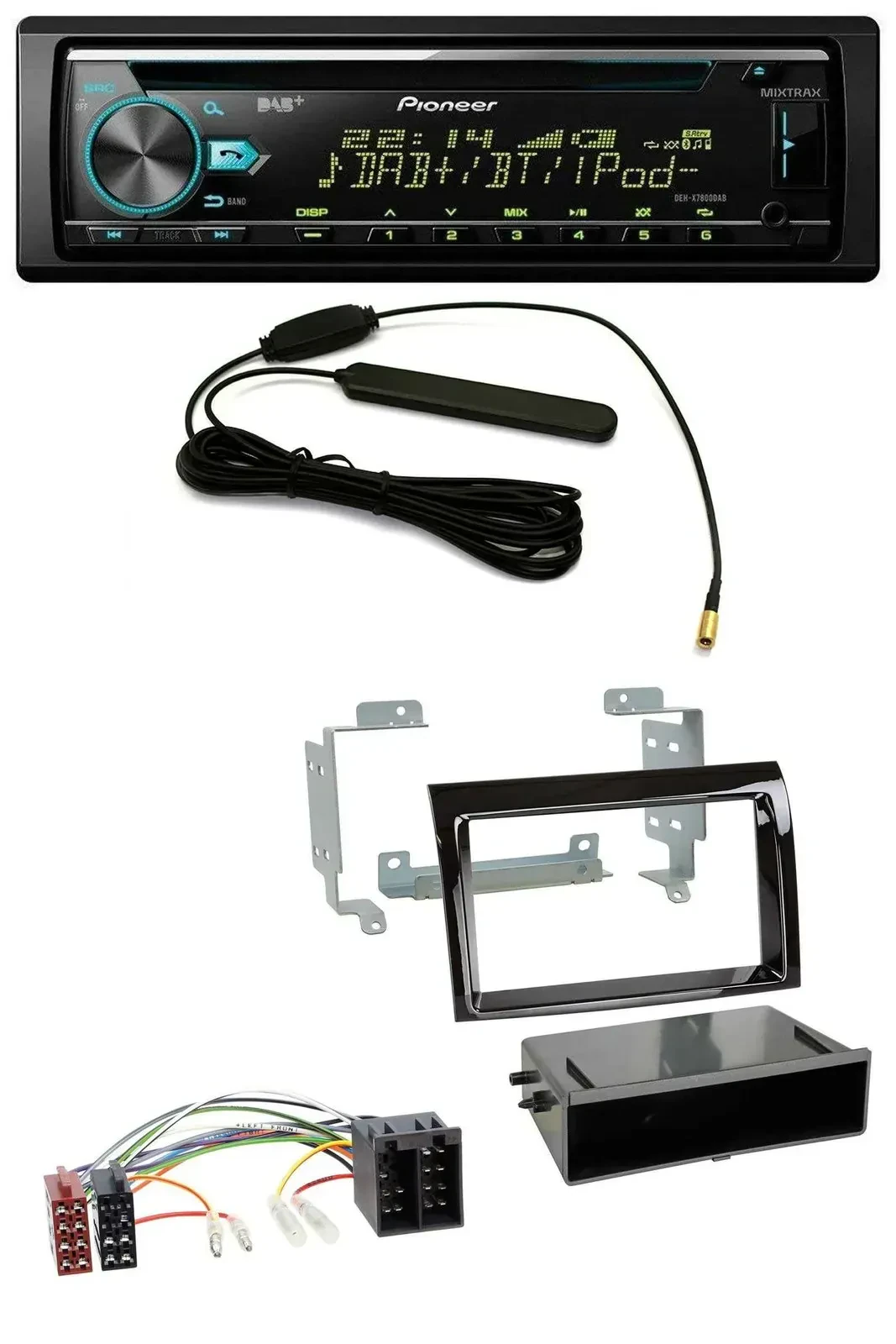 Автомагнитола для Fiat Ducato (2006–2010) Pioneer CD/MP3, DAB, USB, AUX, черный (piano black)