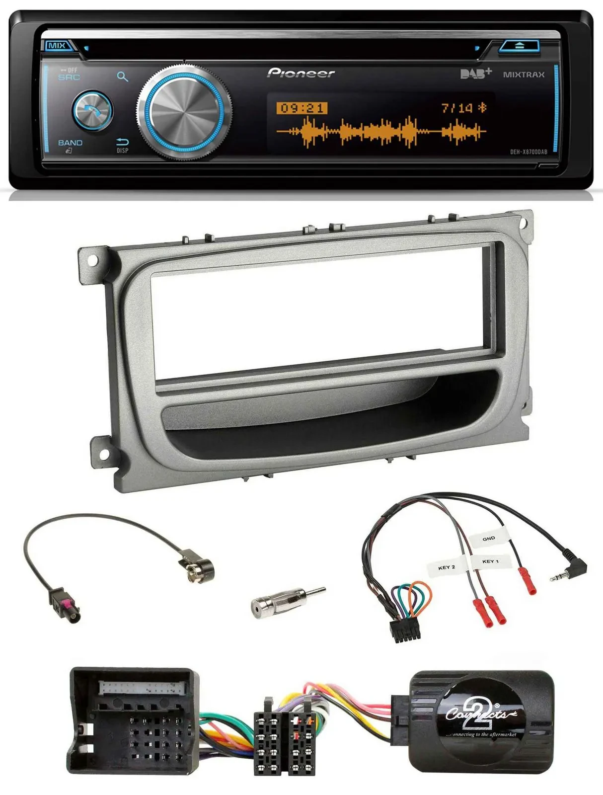 Pioneer Lenkrad DAB USB CD Bluetooth Autoradio für Ford C-Max Focus Galaxy ab 07
