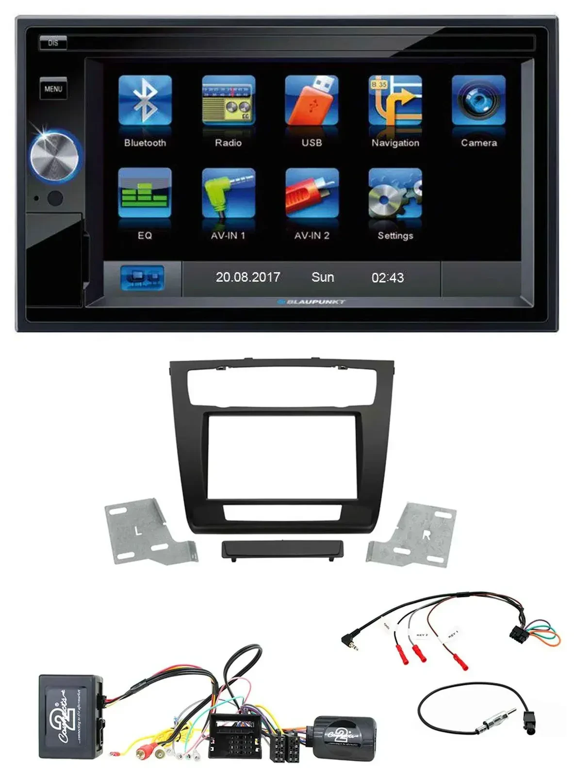 Blaupunkt SD USB TMC Bluetooth 2DIN Lenkrad Navigation für BMW 1er Aktiv aut. Kl