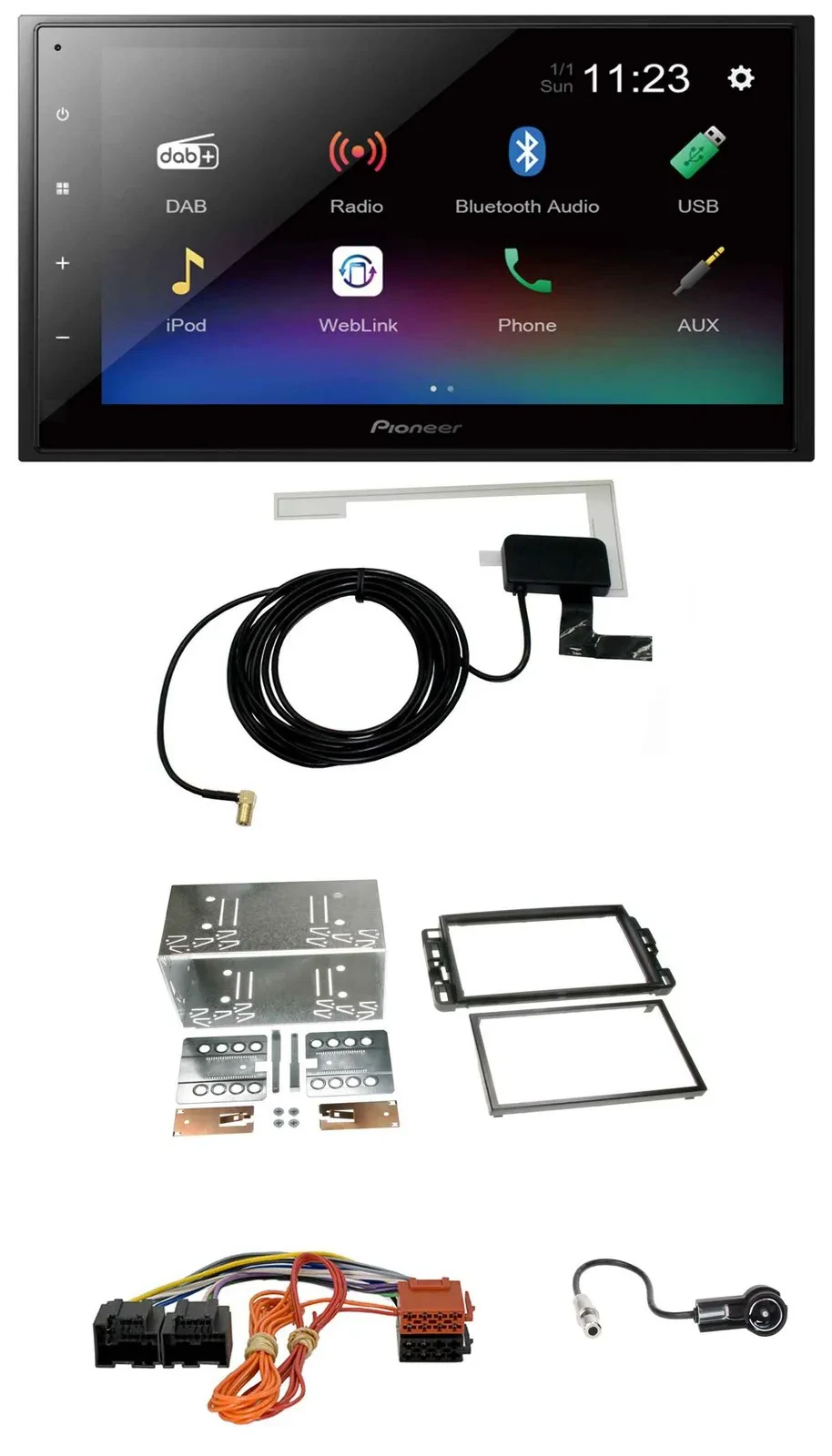Автомагнитола Pioneer для Cadillac BLS (2006–2010) 2-DIN, DAB, Bluetooth, USB, MP3