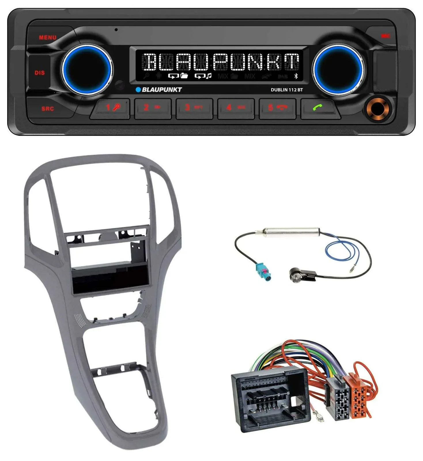 Blaupunkt MP3 Bluetooth USB AUX Autoradio für Opel Astra J ab 2009 Titan grau