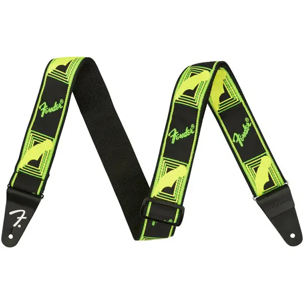 Ремень для гитары Fender Monogrammed Neon Green/Neon Yellow