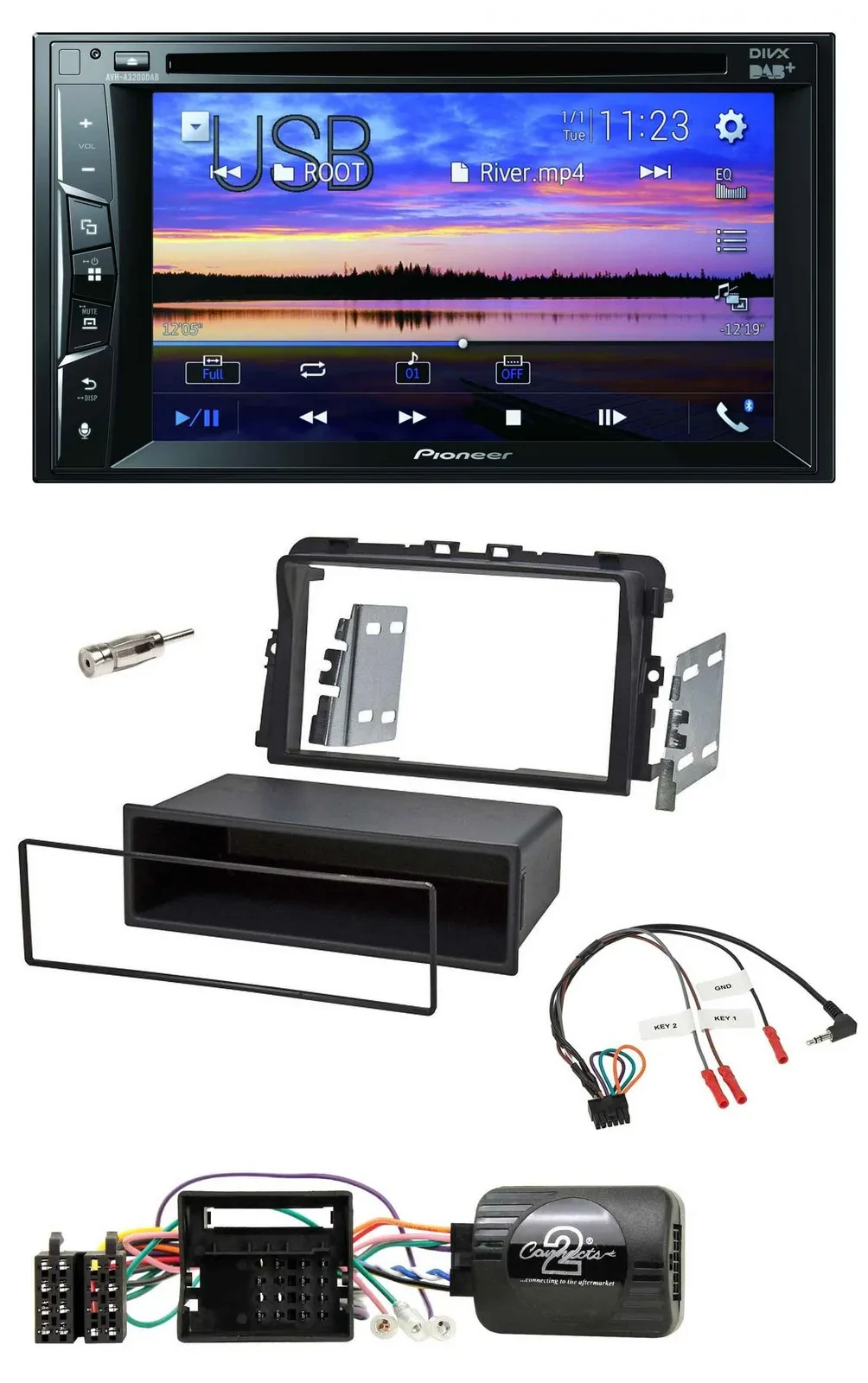 Pioneer Bluetooth 2DIN USB DVD DAB Lenkrad Autoradio für Opel Vivaro 2011-2015
