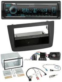 Автомагнитола Kenwood Bluetooth, DAB, USB, с поддержкой управления на руле для Alfa Romeo Mito 2008–2014, чёрная