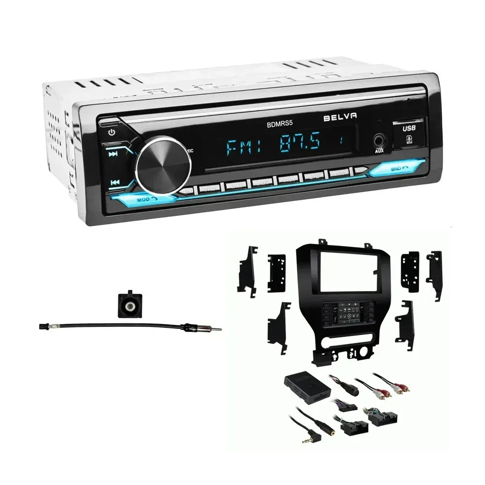 Комплект для установки автомагнитолы Belva BDMRS5 для Ford Mustang 2015–2020, Single DIN (набор)
