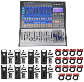 PRESONUS Studiolive SL-1602 USB 16.0.2 Digital Mixer+(15) XLR Cables+(8) Mics