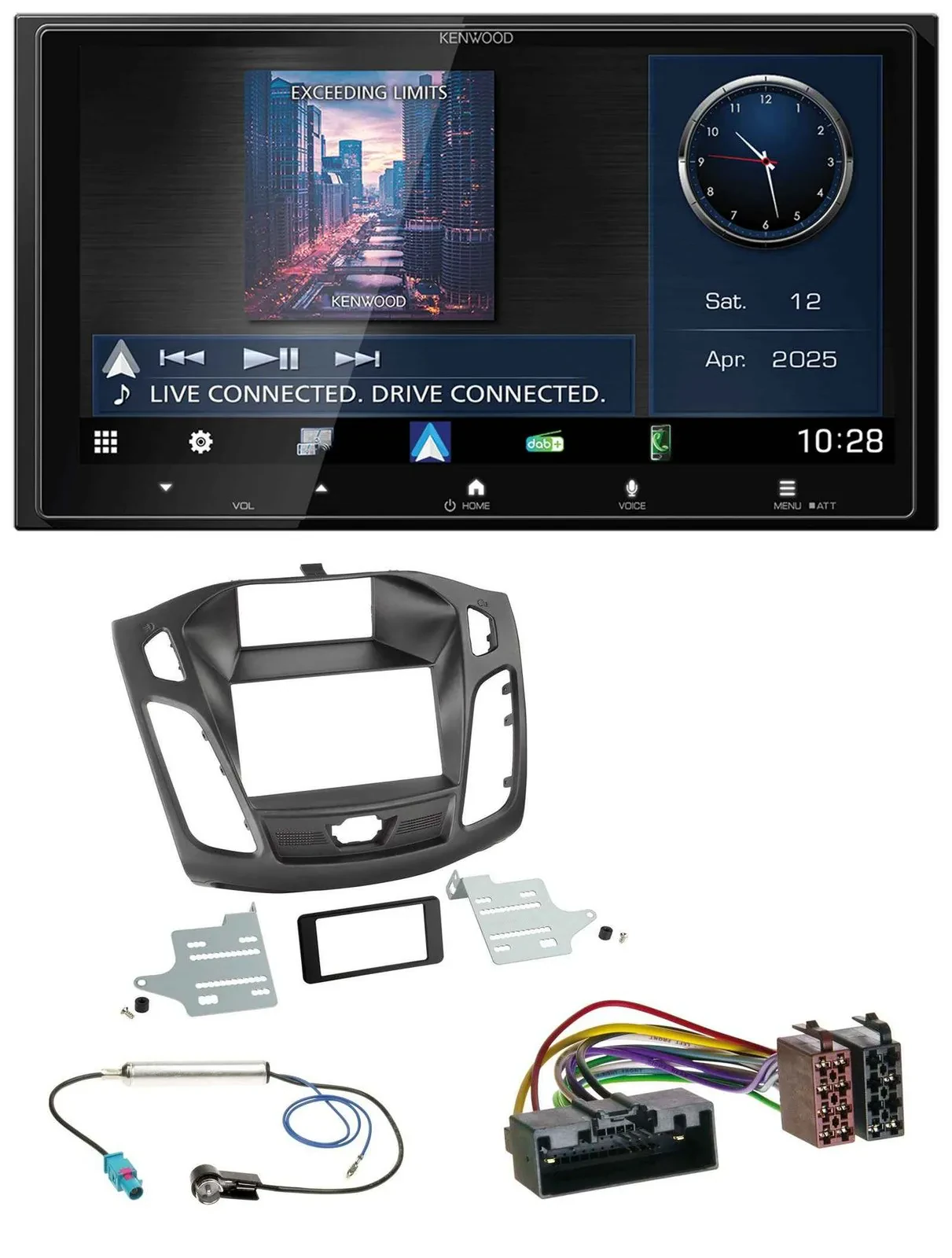 Kenwood Bluetooth 2DIN USB DAB MP3 Autoradio für Ford Focus (2011-2014)