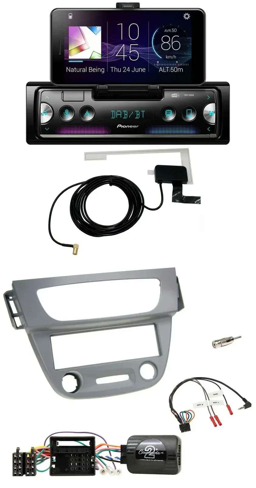 Автомагнитола для Renault Megane III (2009–2012) Pioneer DAB, Bluetooth, USB, управление с руля