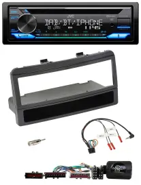 JVC Bluetooth Lenkrad USB DAB CD Autoradio für Ford Mondeo 00-02 schwarz Ablage