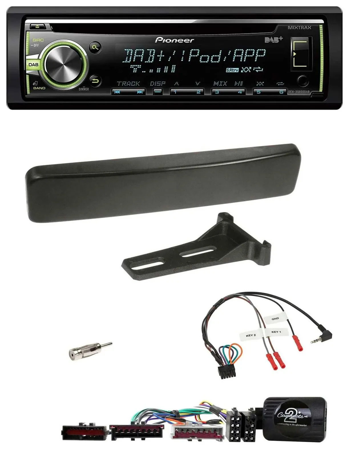 Pioneer DAB USB MP3 Lenkrad CD Autoradio für Ford Focus Mondeo schwarz