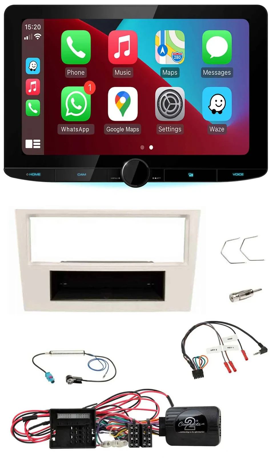 Kenwood Lenkrad USB DAB Bluetooth Autoradio für Opel Corsa D perl-weiss 09-14