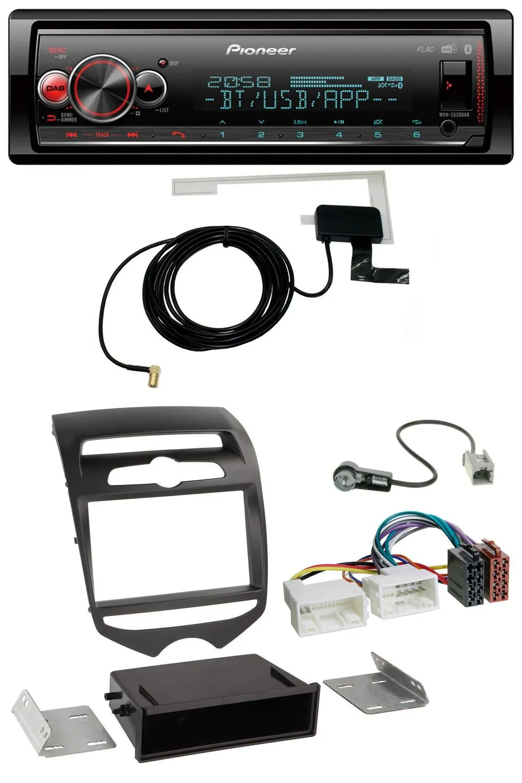 Автомагнитола Pioneer Bluetooth DAB USB MP3 для Hyundai ix20 (с 2010), для ручного климат-контроля