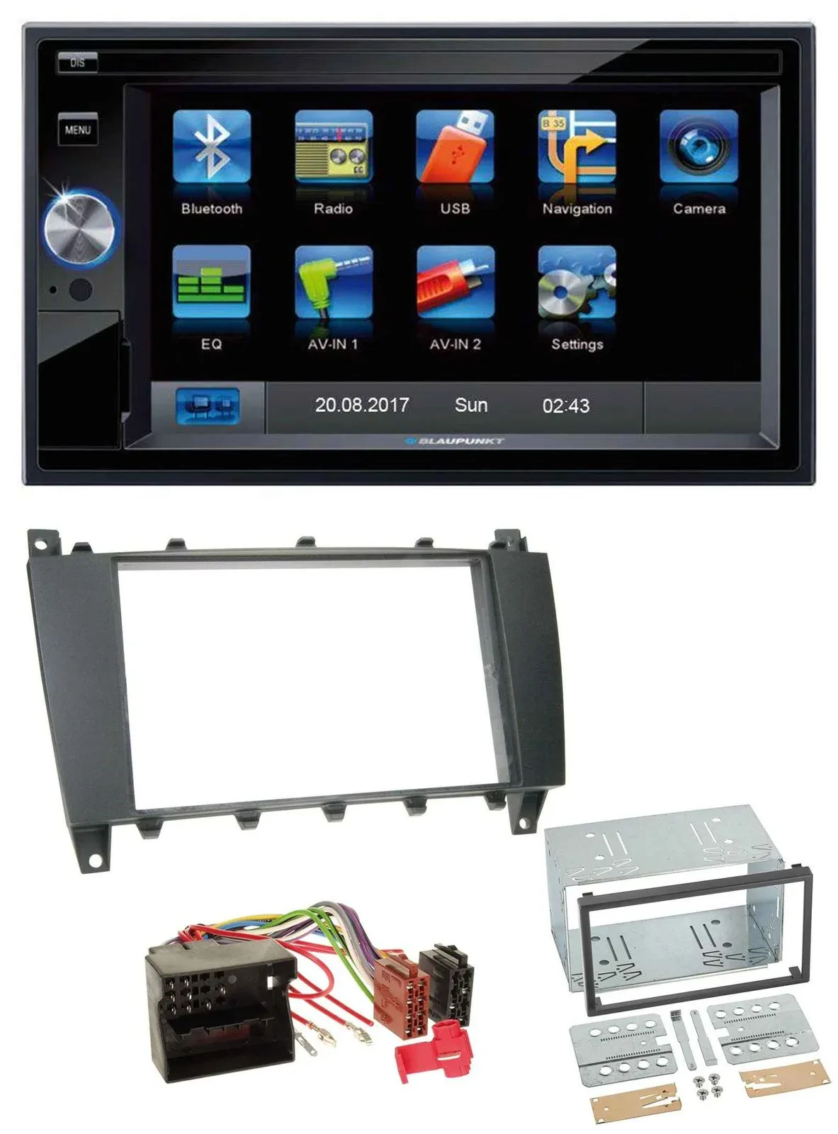 Blaupunkt SD Bluetooth 2DIN MP3 USB AUX Autoradio für Mercedes C-Klasse