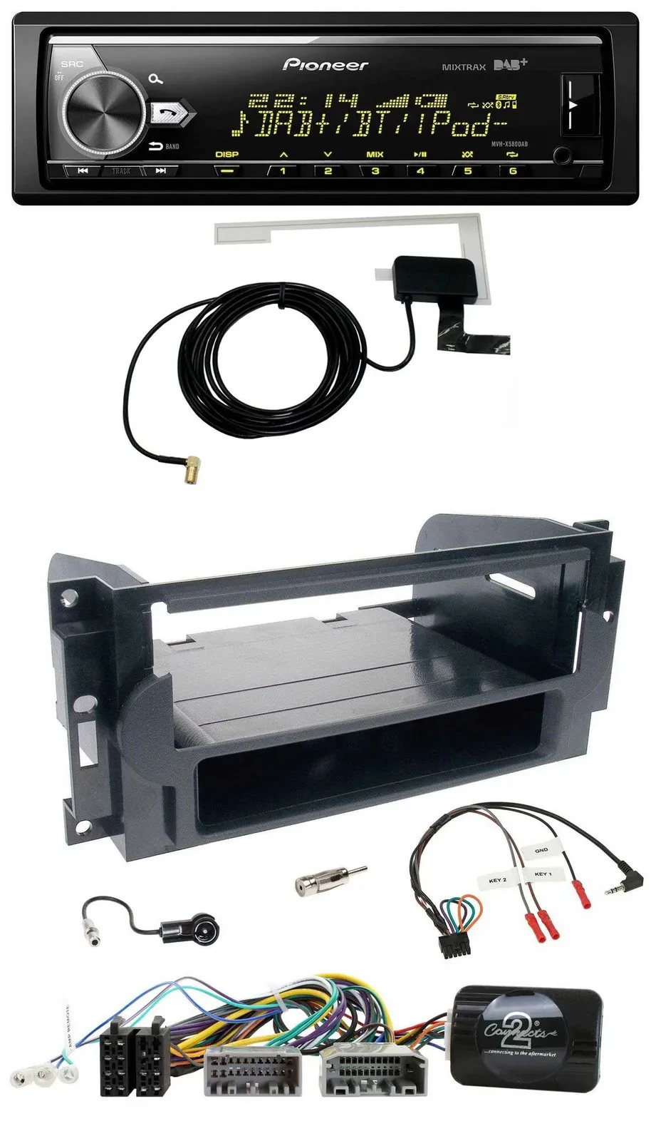 Автомагнитола для Dodge/Jeep Pioneer Bluetooth, DAB, USB, поддержка кнопок на руле