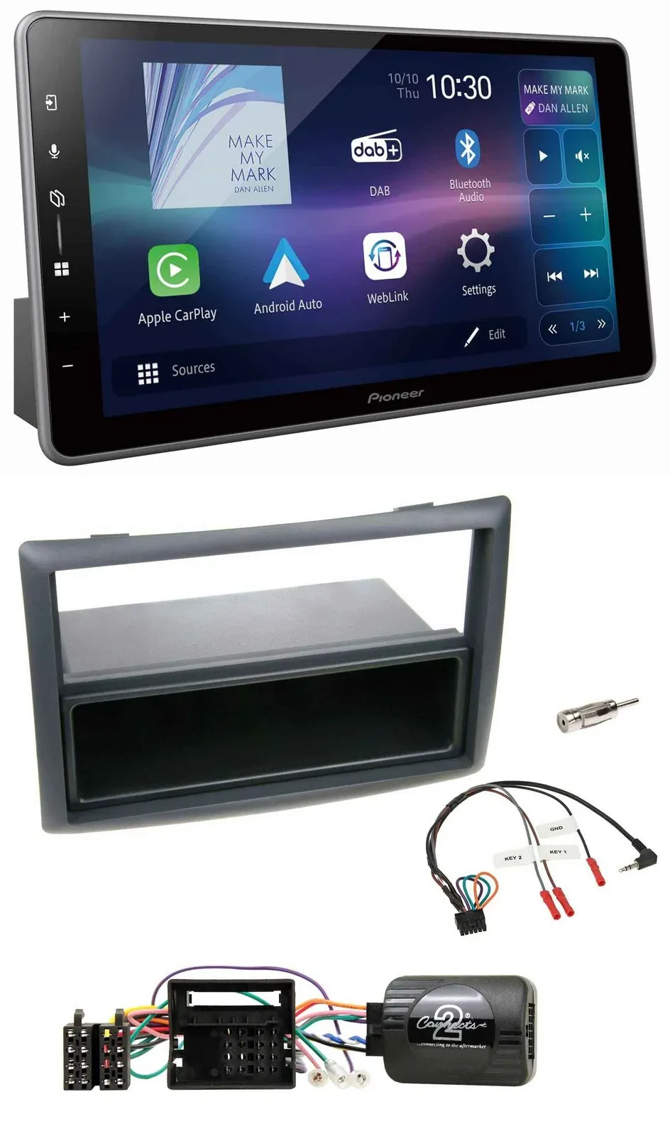 Pioneer Bluetooth USB DAB Lenkrad Autoradio für Renault Megane 2009-2012