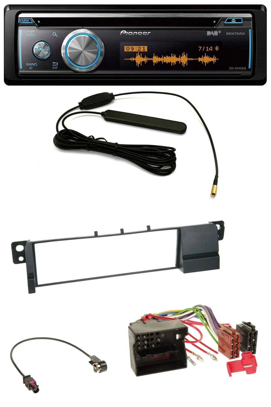 Pioneer CD USB Bluetooth DAB MP3 Autoradio für BMW 3er E46 (Quadlock)