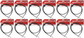 Инструментальный кабель Rockville RCGT3.0B Black 0.9 м (12 штук)