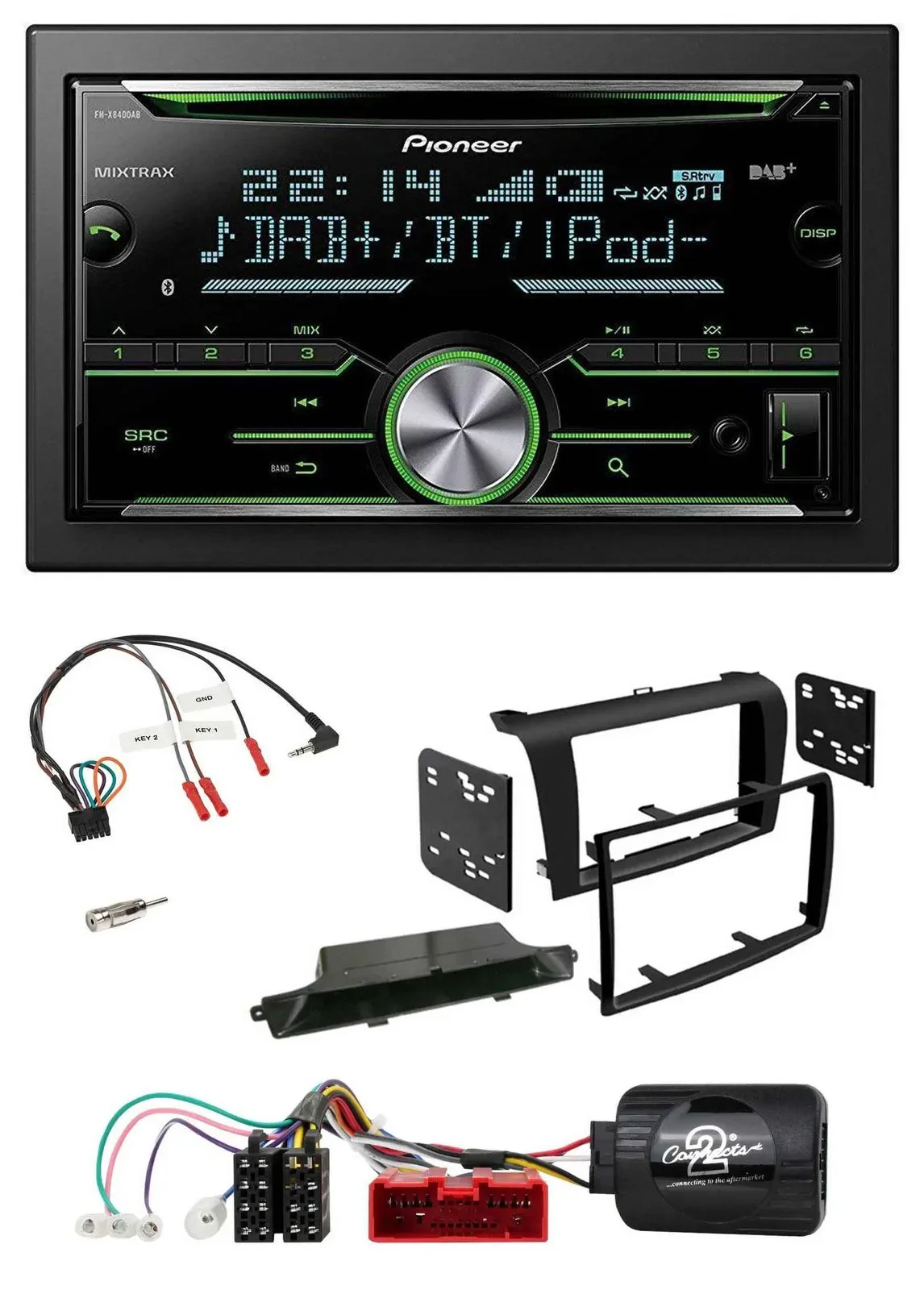 Автомагнитола Pioneer 2DIN, Bluetooth, DAB, USB, CD, для Mazda 3 (2003–2009), черная