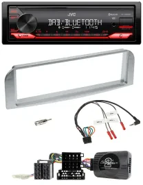 JVC Bluetooth USB DAB Lenkrad Autoradio für Alfa GT 147 2007-2010 silbergrau
