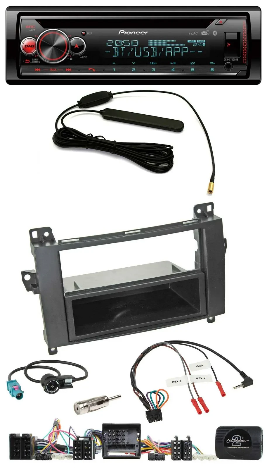 Автомагнитола Pioneer USB, DAB, Bluetooth, CD, поддержка управления с руля, для Mercedes Vito/Viano W639, Audi