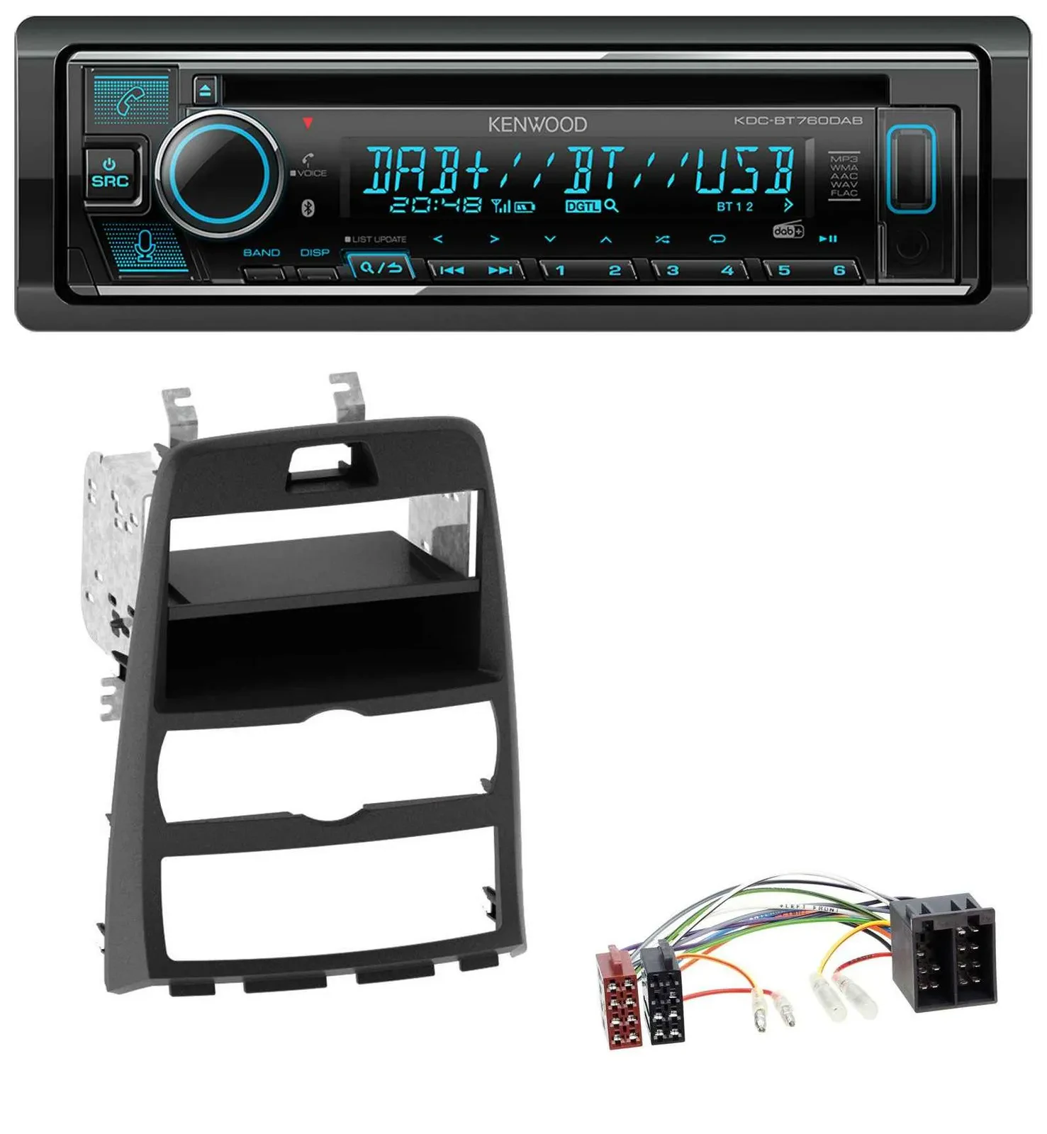 Автомагнитола Kenwood Bluetooth DAB USB CD для Hyundai Genesis BK (2010–2012)