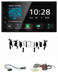 Автомагнитола Kenwood 2-DIN, Bluetooth, DAB, USB, MP3, для Nissan Micra (2013–2017), черная