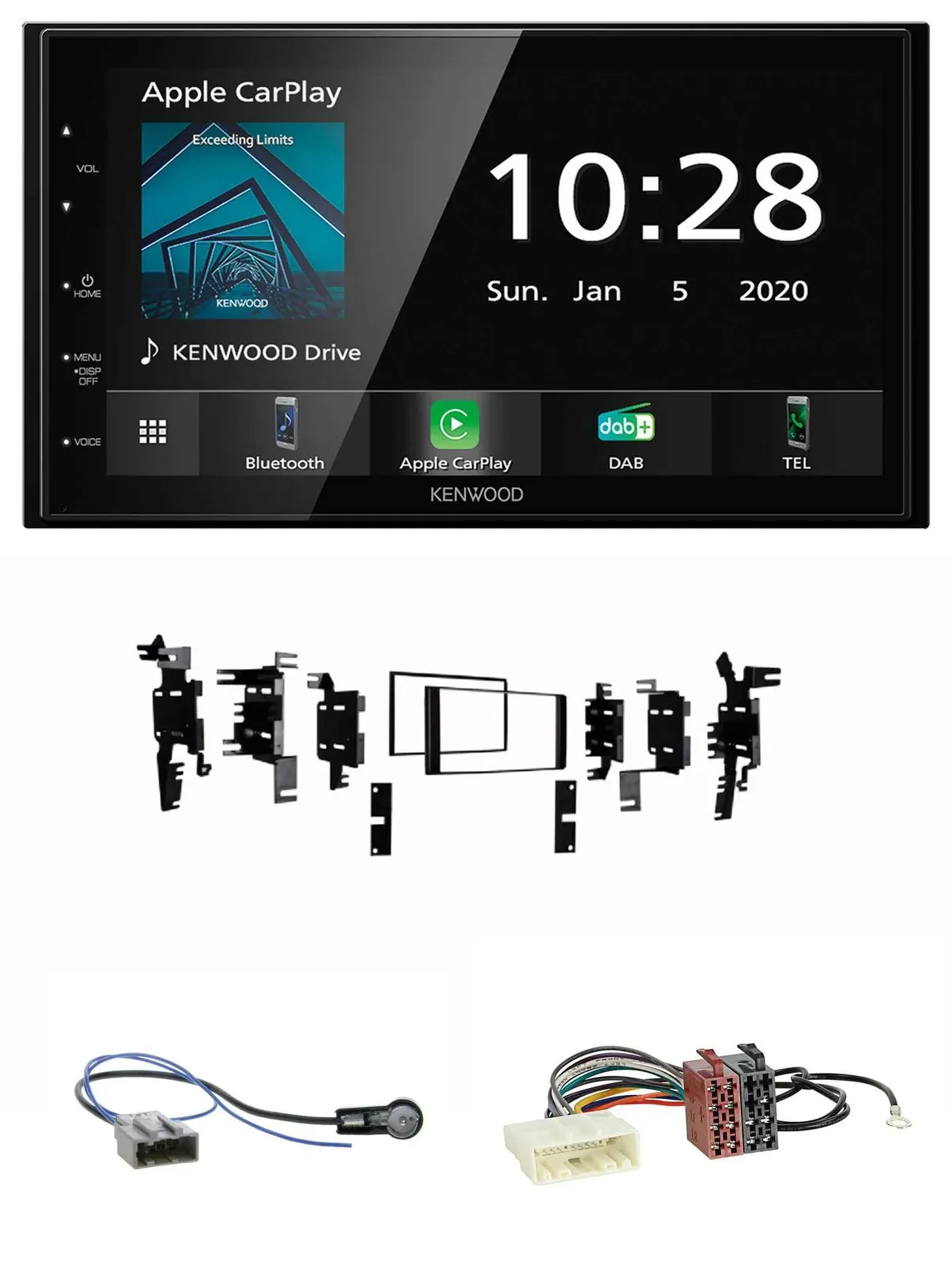 Автомагнитола Kenwood 2-DIN, Bluetooth, DAB, USB, MP3, для Nissan Micra (2013–2017), черная