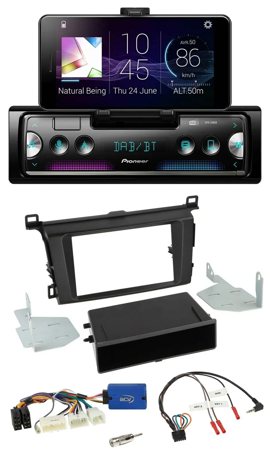 Автомагнитола для Toyota RAV4 (с 2013) Pioneer USB, Bluetooth, DAB, управление с руля