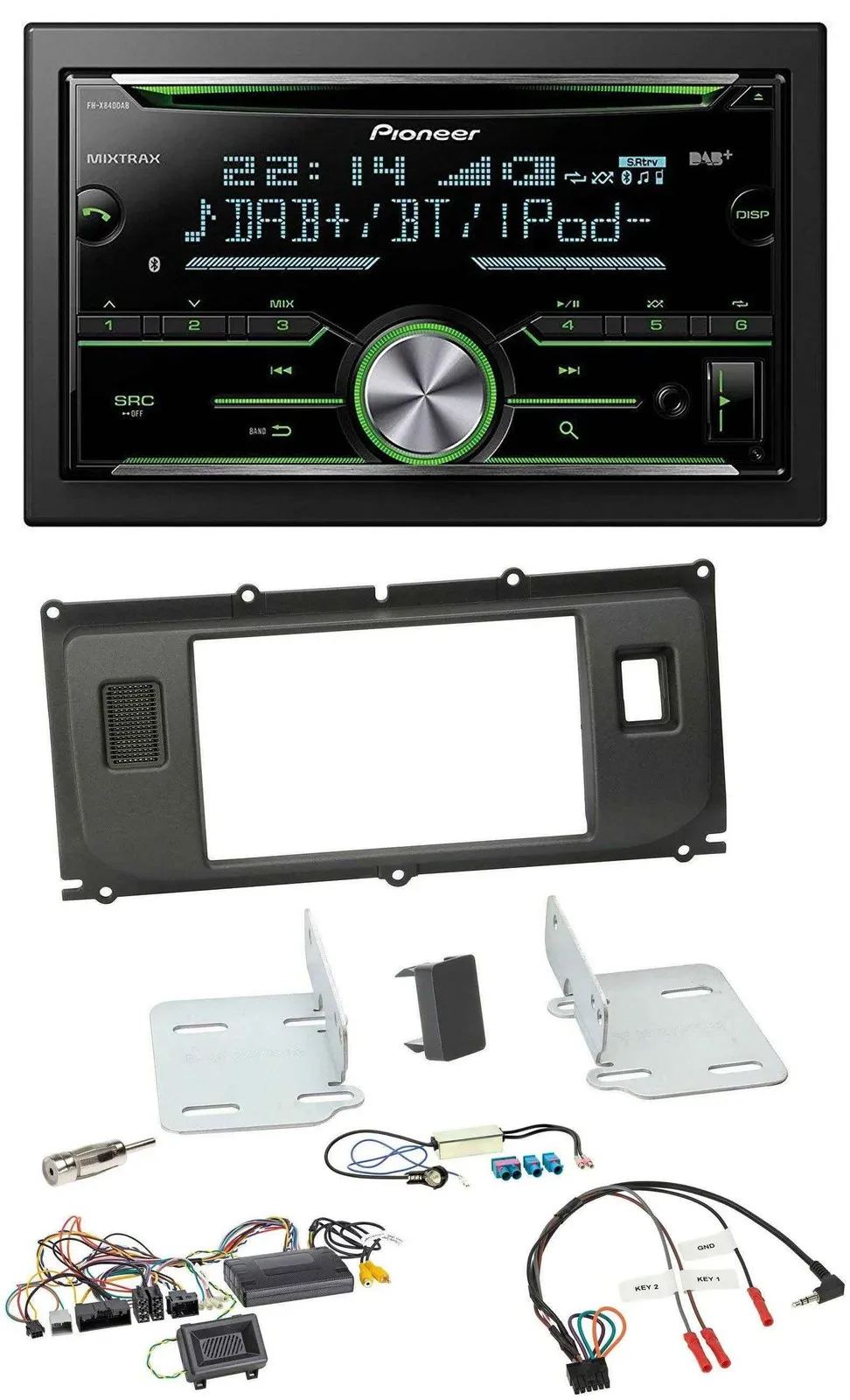 Автомагнитола для Land Rover Evoque Pioneer 2DIN, Bluetooth, DAB, USB, CD