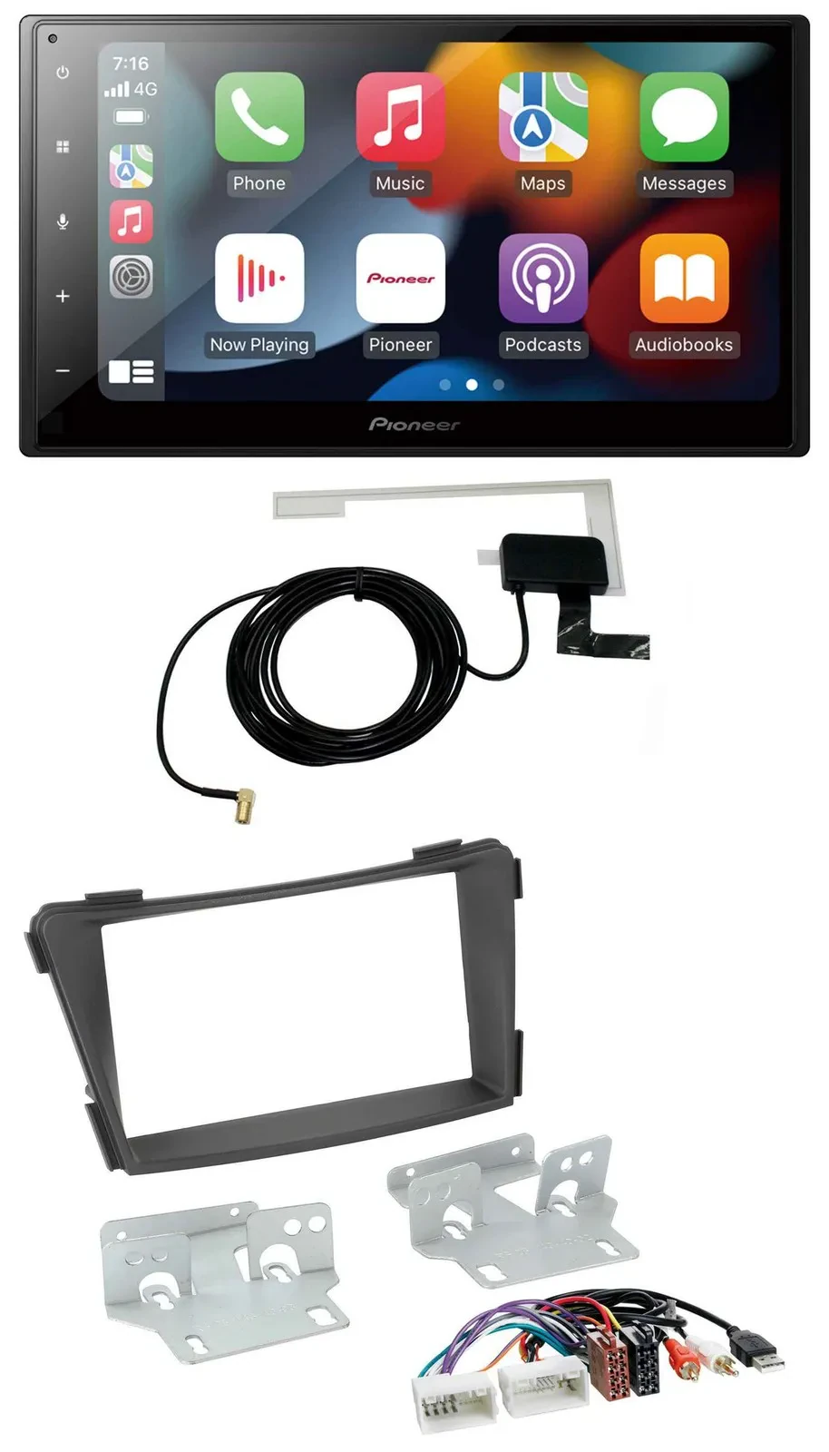 Pioneer MP3 USB Bluetooth DAB 2DIN Autoradio für Hyundai i40 ab 2011 VF schwarz