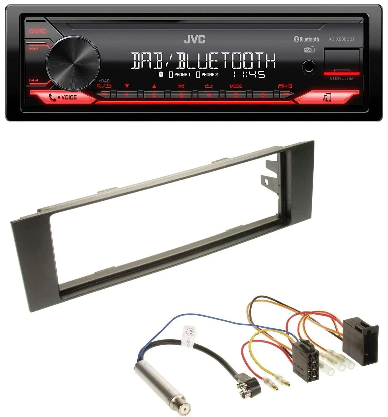 JVC Bluetooth USB DAB MP3 Autoradio für Audi A3 (8P, 03-06) - ISO