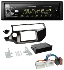 Pioneer Bluetooth USB DAB MP3 Autoradio für Kia Rio UB ab 2015 piano-schwarz