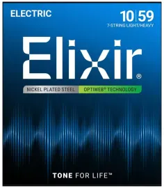 Струны для 7-струнной электрогитары Elixir 19074 Optiweb Light/Heavy 10-59