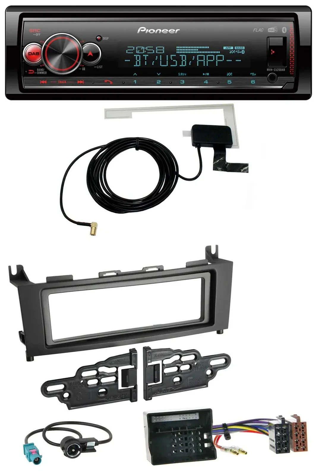 Автомагнитола Pioneer Bluetooth DAB USB MP3 для Mercedes GLK (2008–2012)