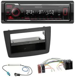 Автомагнитола Kenwood MP3 Bluetooth USB DAB для Alfa Romeo Mito 955 (2008–2014), ISO, черный