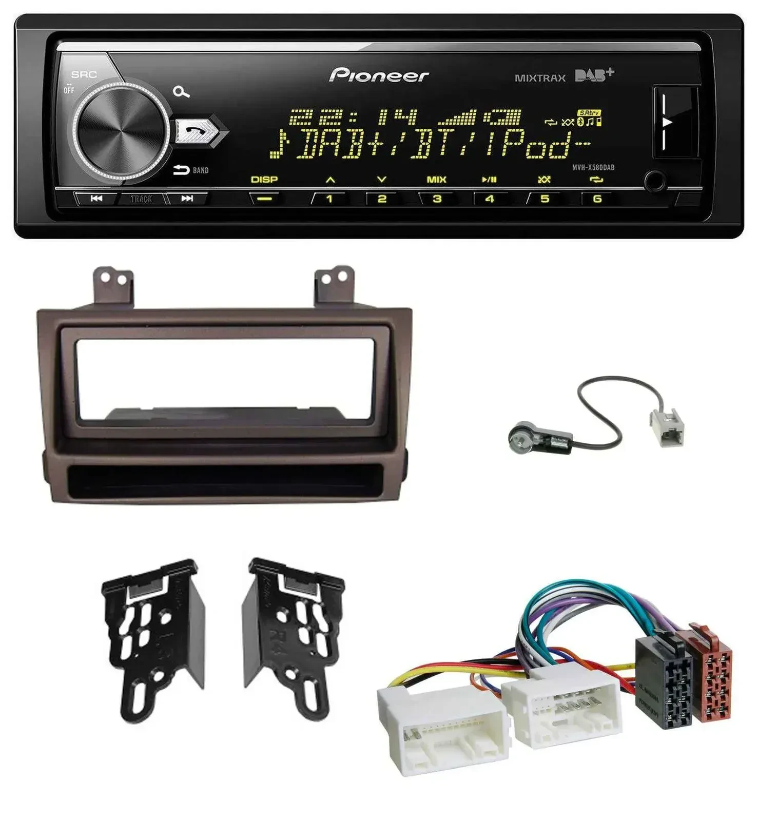 Автомагнитола для Hyundai Sonata (с 2009) Pioneer Bluetooth, USB, DAB, MP3, тёмно-коричневый металлик