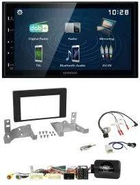 Kenwood 2DIN Bluetooth Lenkrad USB DAB Autoradio für Toyota Aygo ab 22 AB7 schwa