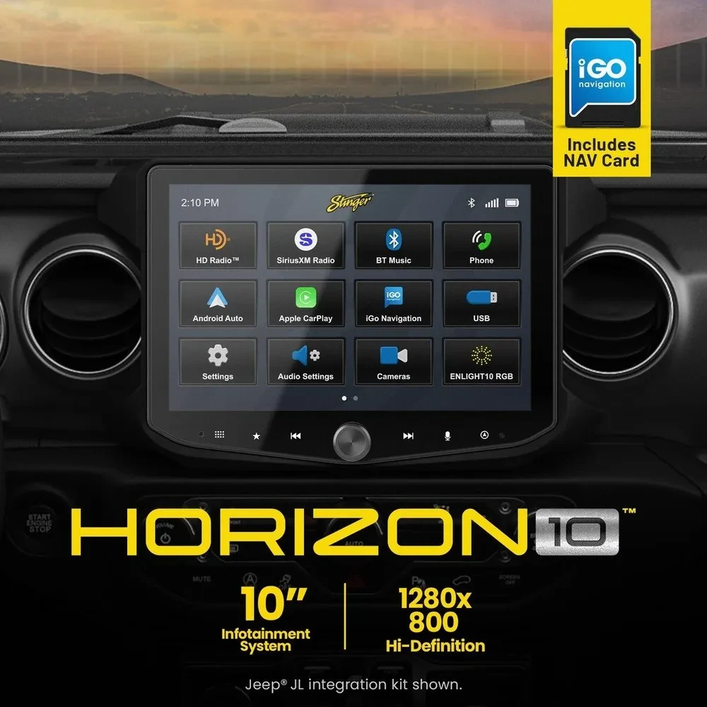 Stinger HORIZON10 iX210-NAV 10.1" Single DIN Digital Multimedia Receiver