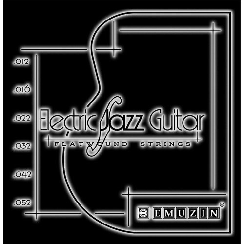 Струны для электрогитары Emuzin 6FS12-52 Electric Jazz Flatwound 12-52