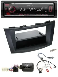 Kenwood Lenkrad Bluetooth USB DAB Autoradio für Suzuki Swift Sport ab 2011 schwa