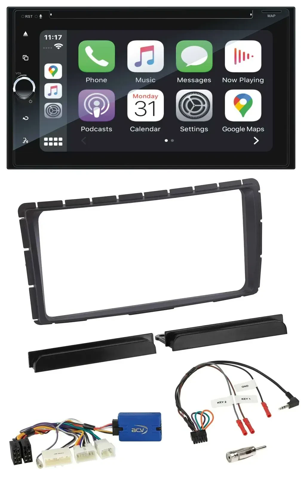 Blaupunkt DAB USB Bluetooth Lenkrad 2DIN TMC Navigation für Toyota Hilux ab 2011